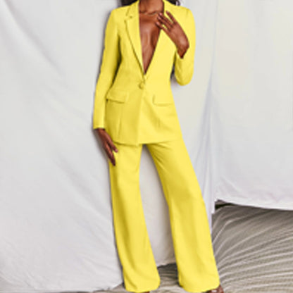 Elegant Women's Long Sleeve Pants Suit Set