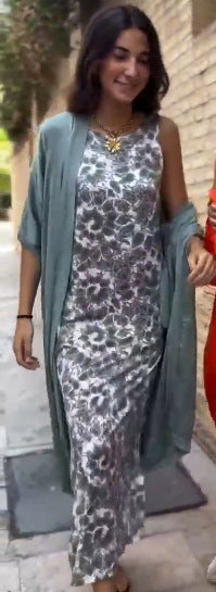 Elegant Women's Loose-Fit Cardigan and Dress Set