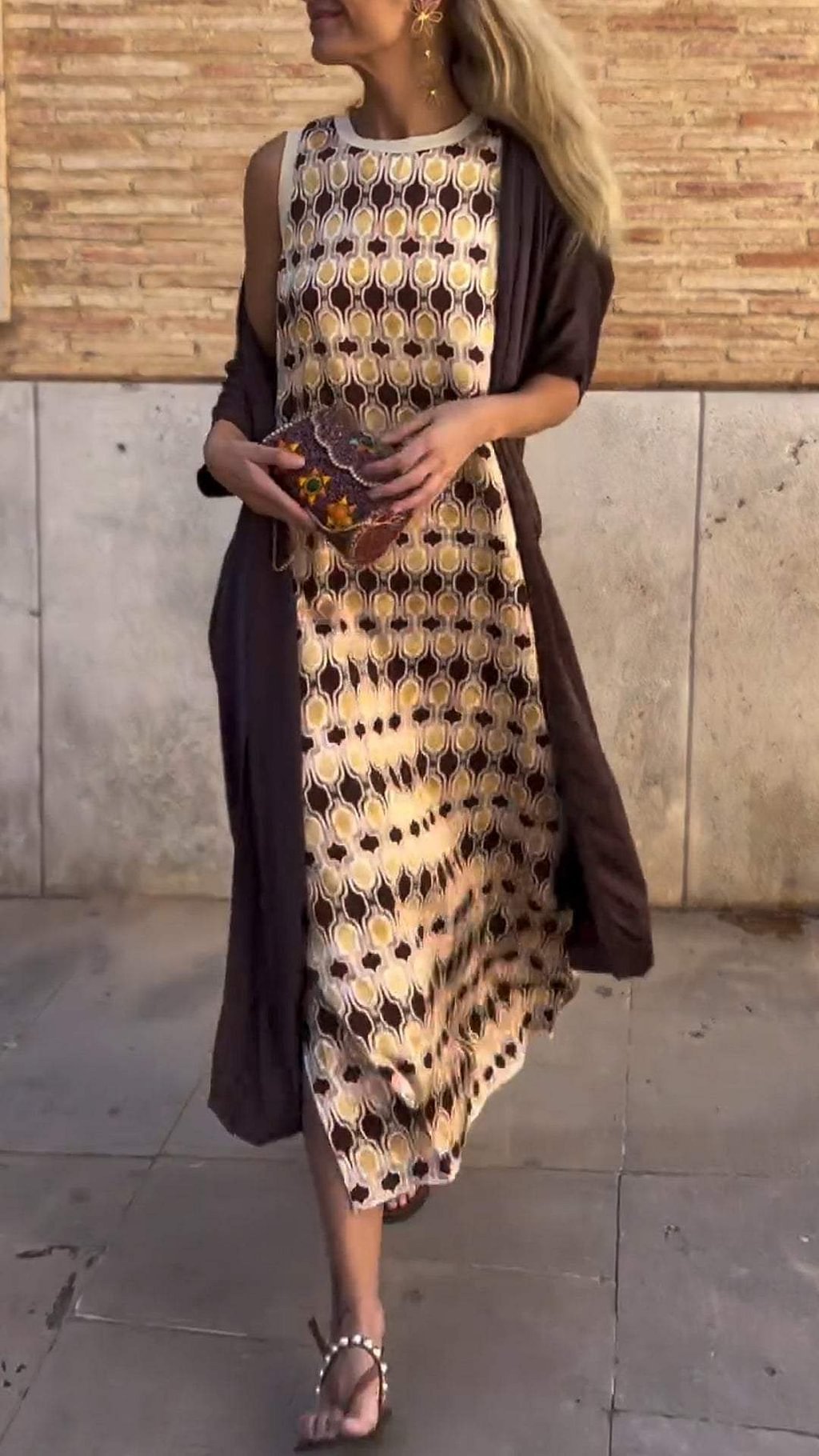 Elegant Women's Loose-Fit Cardigan and Dress Set