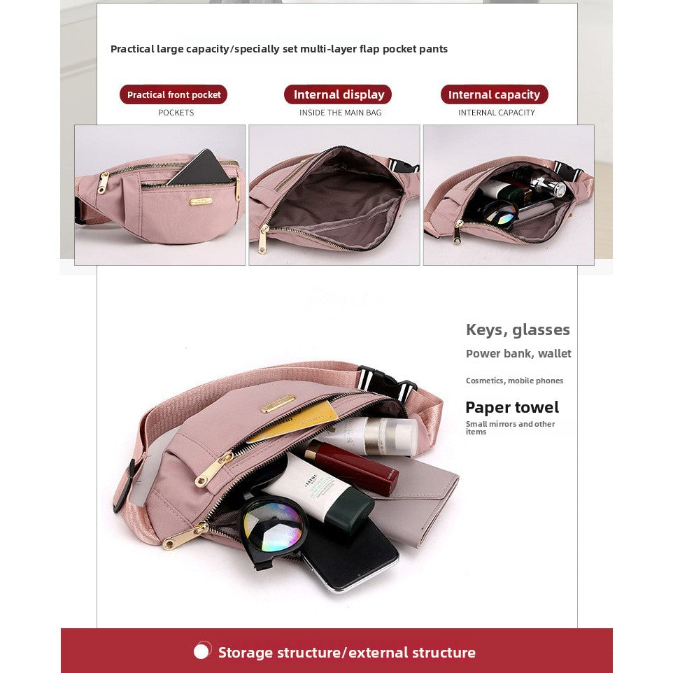 Elegant Women's Oxford Cloth Waist Bag