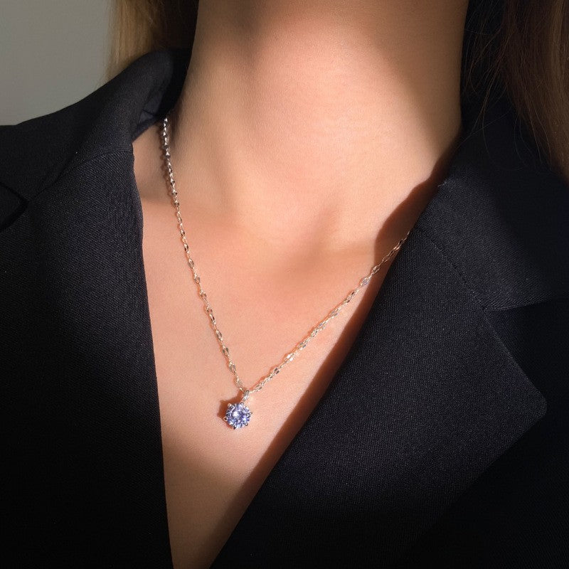Elegant Zircon Full Diamond Necklace Clavicle Chain