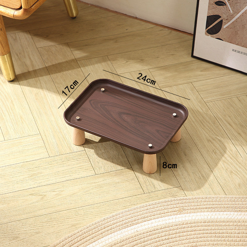 Elevated Pet Feeder Stand with Wooden Feet