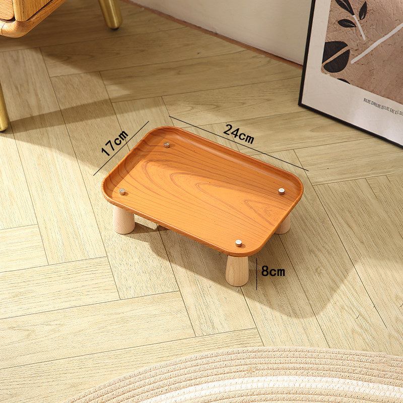 Elevated Pet Feeder Stand with Wooden Feet