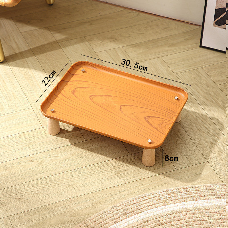 Elevated Pet Feeder Stand with Wooden Feet