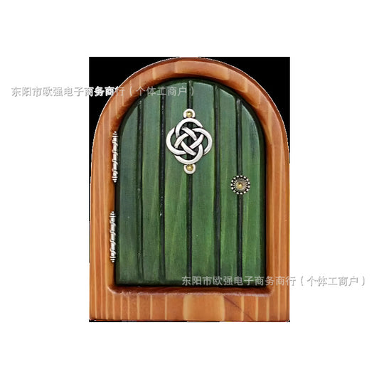 Elf Fairy Door Fairy Tale Door Courtyard Wooden Tree Decoration, Wooden Ornaments Garden Decorations