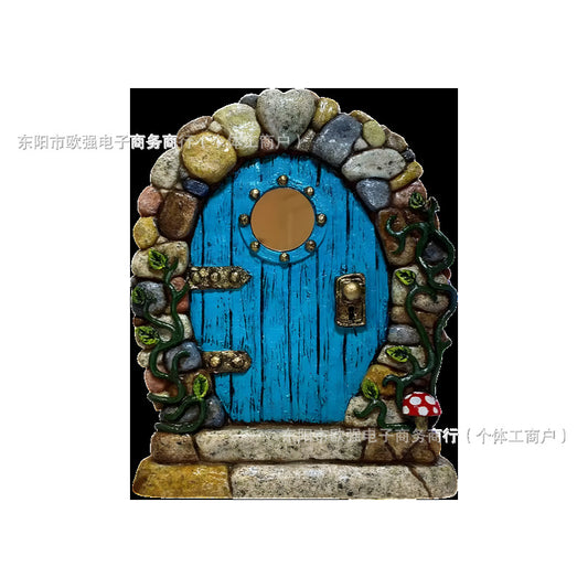Elf Fairy Door Fairy Tale Door Courtyard Wooden Tree Decoration, Wooden Ornaments Garden Decorations