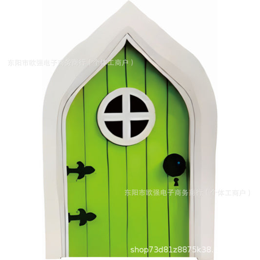 Elf Fairy Door Fairy Tale Door Courtyard Wooden Tree Decoration, Wooden Ornaments Garden Decorations