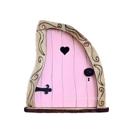Elf Fairy Door Fairy Tale Door Courtyard Wooden Tree Decoration, Wooden Ornaments Garden Decorations