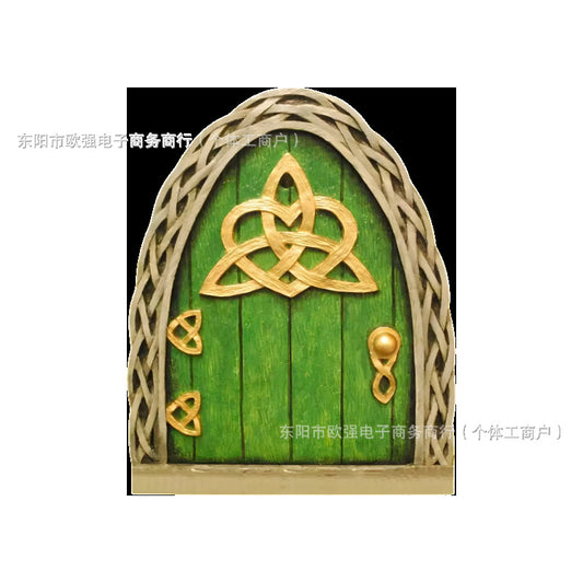 Elf Fairy Door Fairy Tale Door Courtyard Wooden Tree Decoration, Wooden Ornaments Garden Decorations