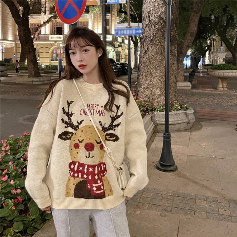 Elk Pattern Womens Sweater