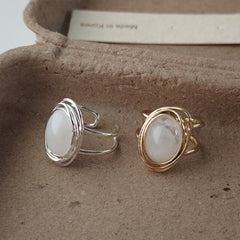 Gold Oval Chalcedony