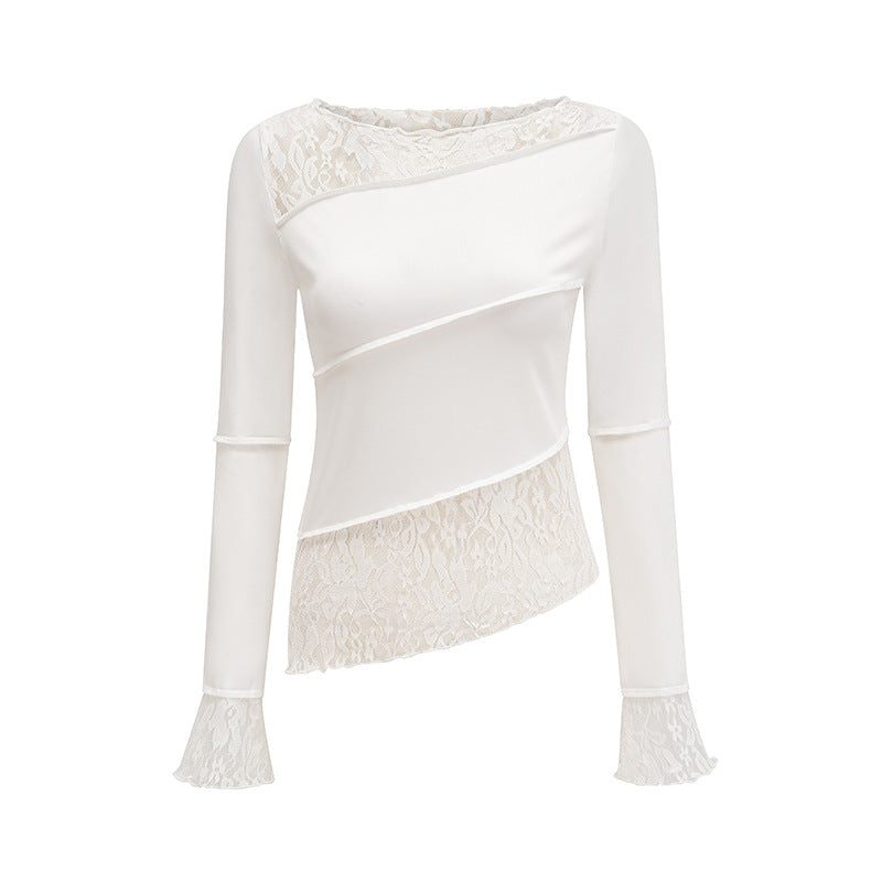 Embellished lace long-sleeve