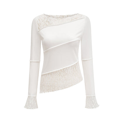 Embellished lace long-sleeve