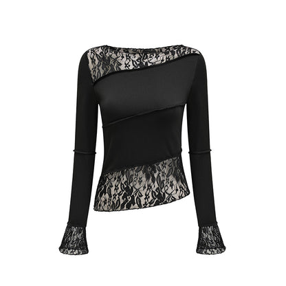 Embellished lace long-sleeve