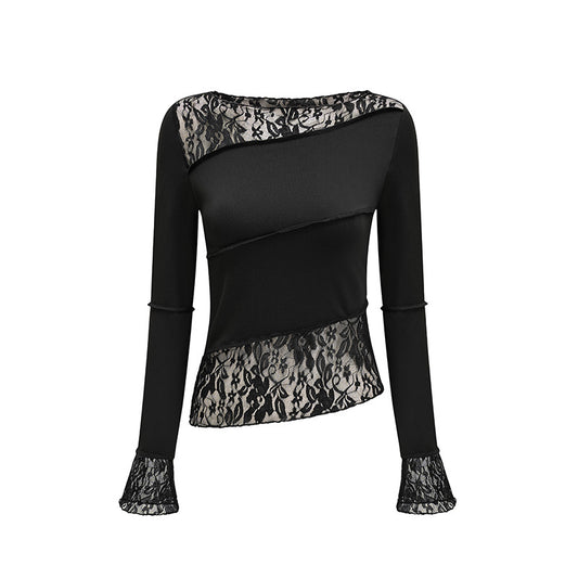 Embellished lace long-sleeve