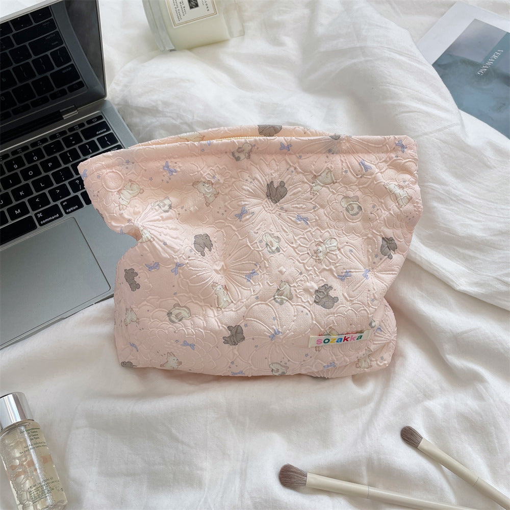 Embossed Cartoon Makeup Toiletry Storage Bag
