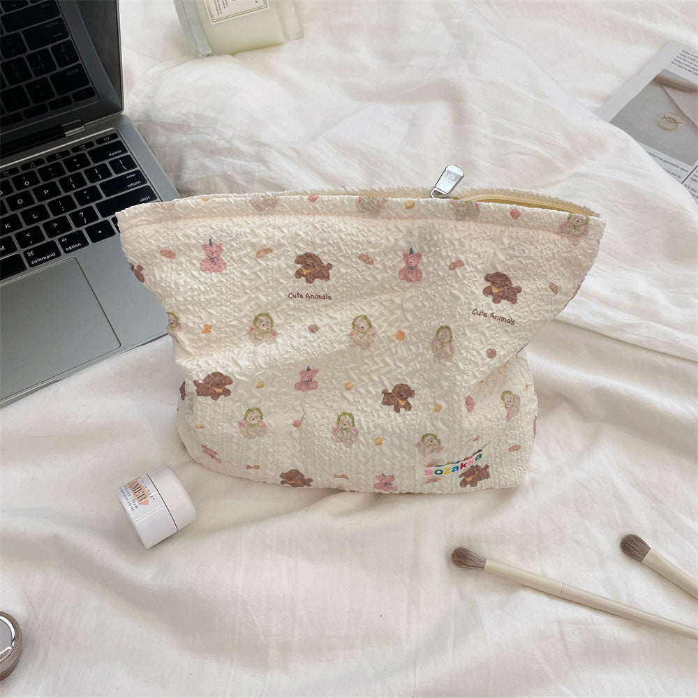 Embossed Cartoon Makeup Toiletry Storage Bag