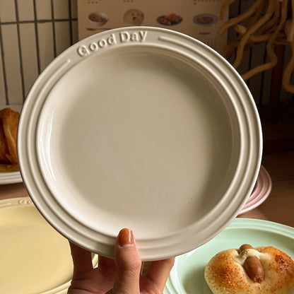 Embossed Ceramic Dinner Plate