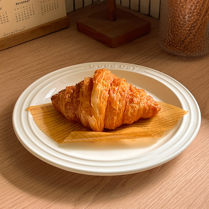 Embossed Ceramic Dinner Plate