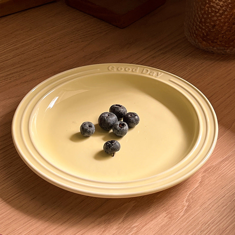 Embossed Ceramic Dinner Plate