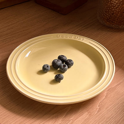 Embossed Ceramic Dinner Plate