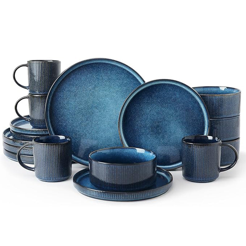 Embossed Ceramic Dinnerware Set 16 Pieces