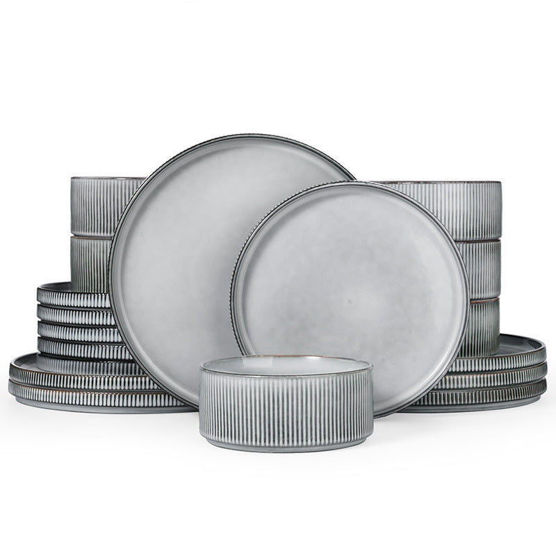 Embossed Ceramic Dinnerware Set 16 Pieces
