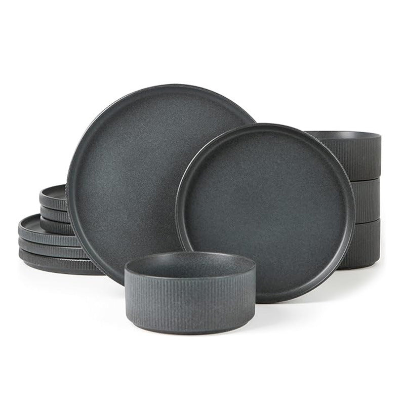 Embossed Ceramic Dinnerware Set 16 Pieces