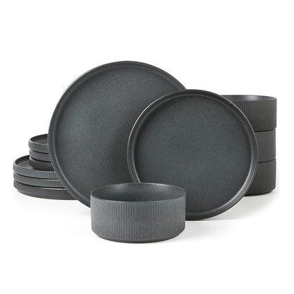 Embossed Ceramic Dinnerware Set 16 Pieces