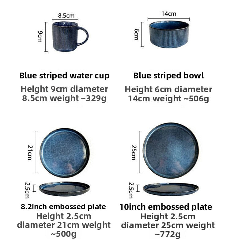 Embossed Ceramic Dinnerware Set 16 Pieces