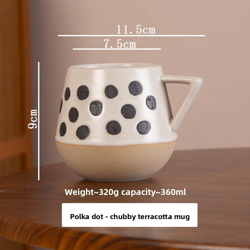 Embossed ceramic mug with creative design