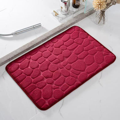 Embossed Coral Velvet Floor Mat