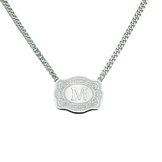 Embossed Letter Copper Necklace