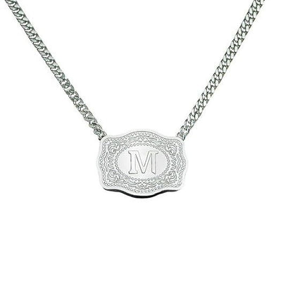 Embossed Letter Copper Necklace