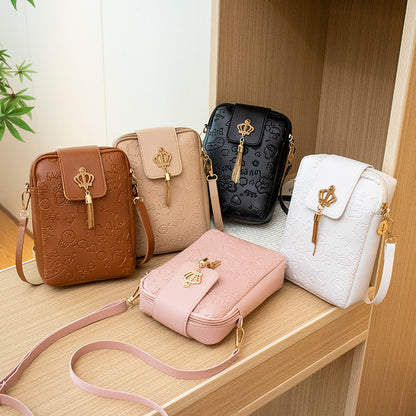 Embossed PU Crossbody Phone Bag