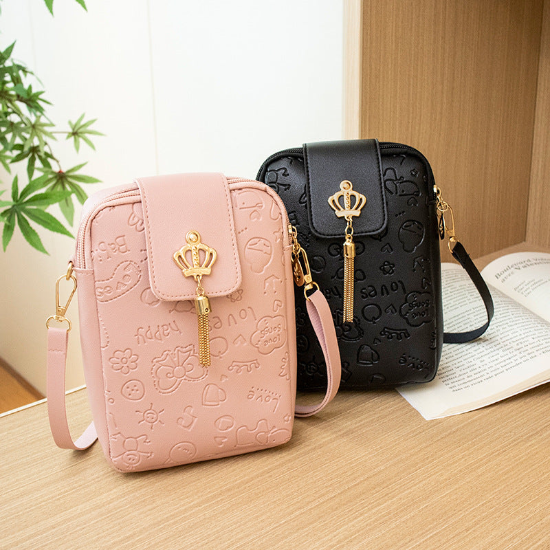 Embossed PU Crossbody Phone Bag