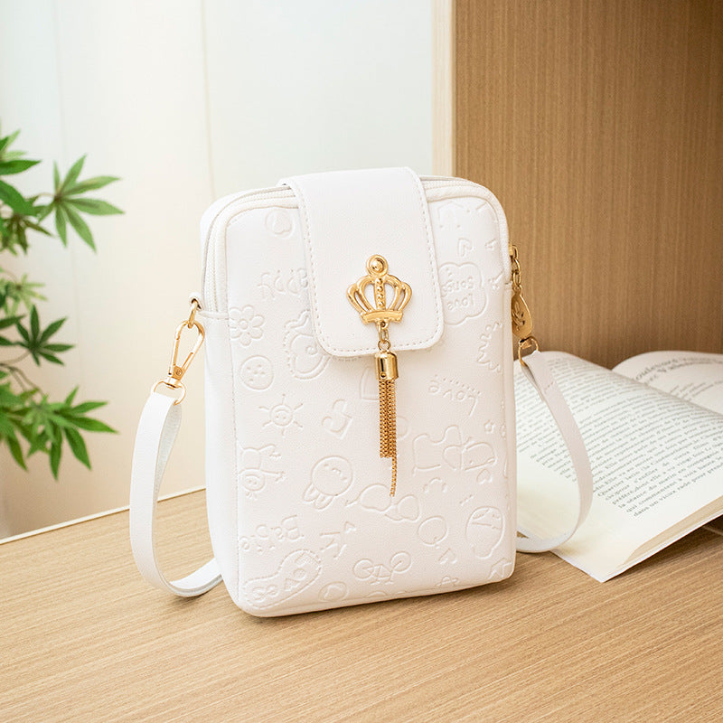 Embossed PU Crossbody Phone Bag