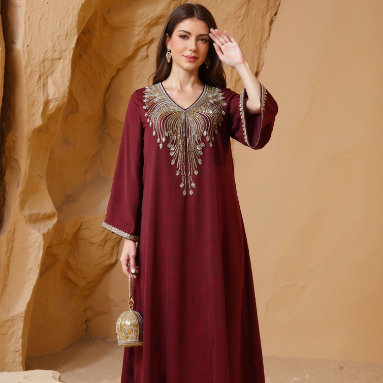 Embroidered Beaded Dubai Women's Dress