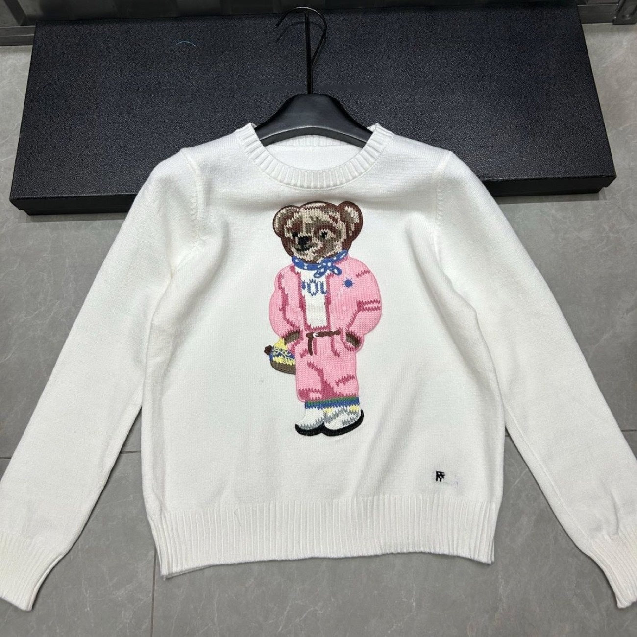 Embroidered Bear Knit Sweater