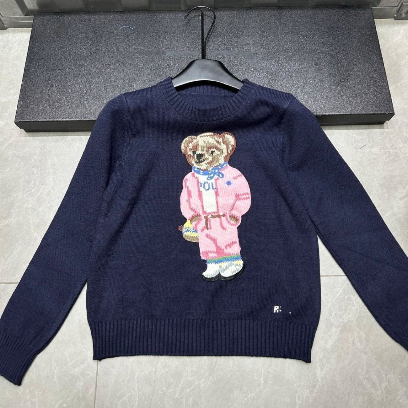 Embroidered Bear Knit Sweater