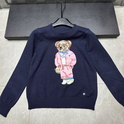 Embroidered Bear Knit Sweater