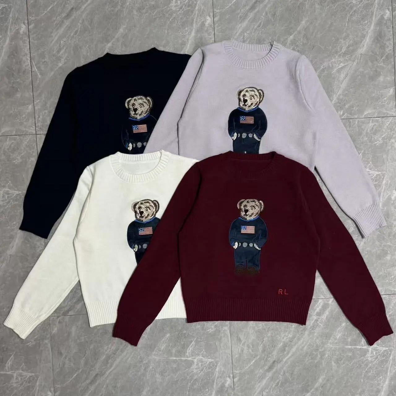 Embroidered Bear Knit Sweater
