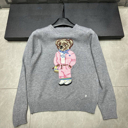 Embroidered Bear Knit Sweater