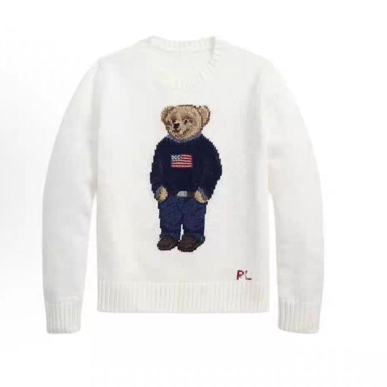 Embroidered Bear Knit Sweater