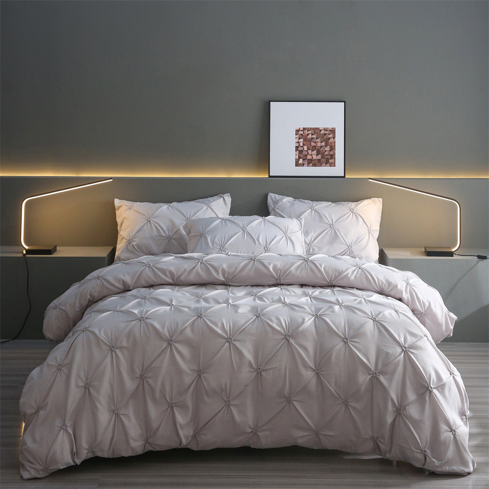 Embroidered Bedding Set Quilt Cover Pillowcase