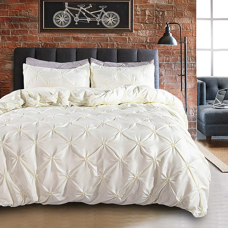 Embroidered Bedding Set Quilt Cover Pillowcase