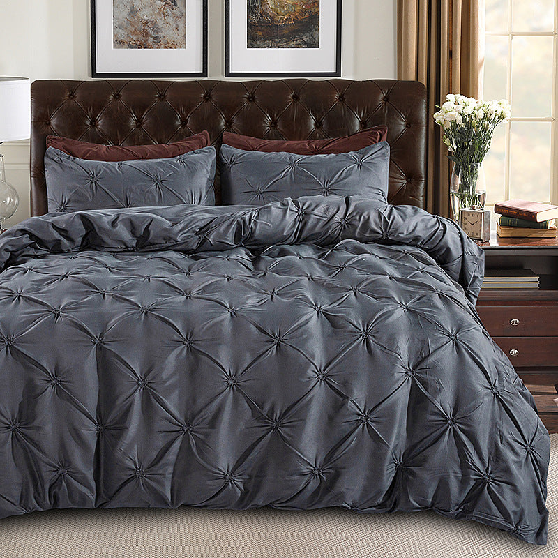 Embroidered Bedding Set Quilt Cover Pillowcase