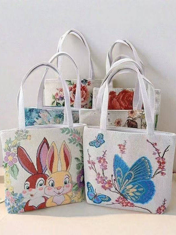 Embroidered Canvas Handbag