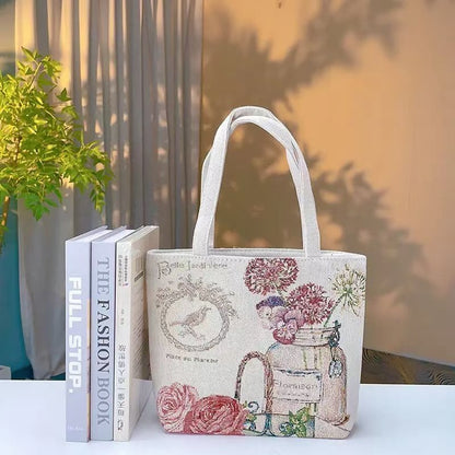 Embroidered Canvas Handbag