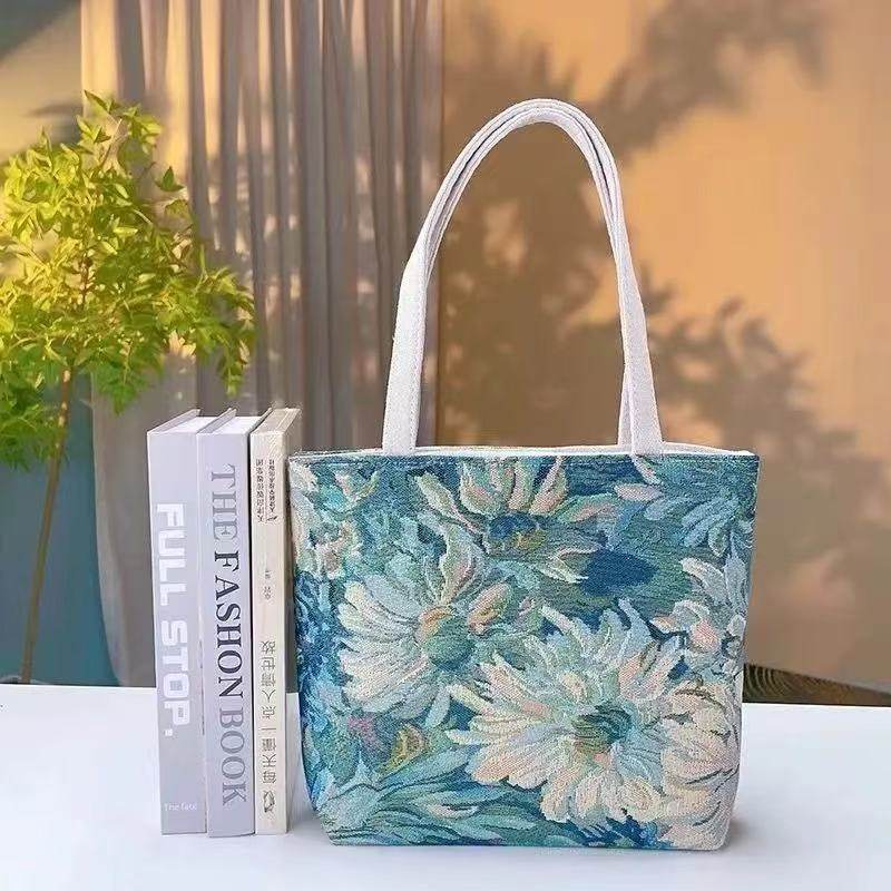 Embroidered Canvas Handbag